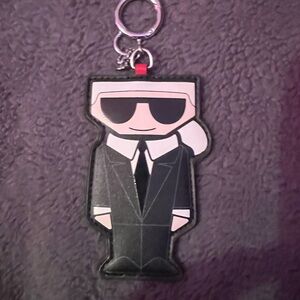 Karl Lagerfeld Black and Cream Keychain
